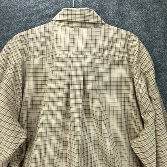 **SOLD**Brooks Brothers Shirt Mens Extra Large Tan Button Down Plaid Cashmere - Picture 5 of 14